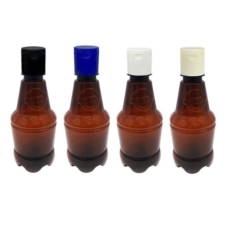 306 FRASCO PLÁSTICO AMBAR 300ML FLIPTOP FURO ABERTO GR2 - Imagem 3