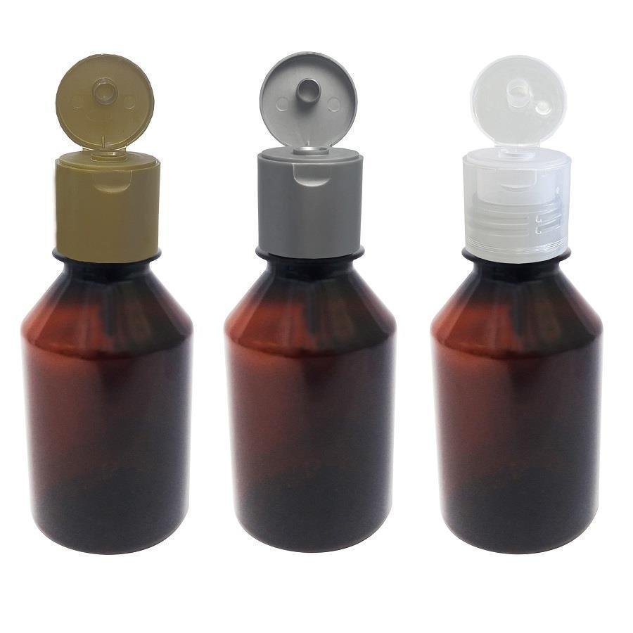 693 FRASCO PLÁSTICO AMBAR 150ML FLIPTOP FURO ABERTO FAR - Imagem 2