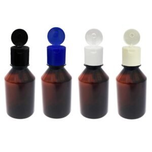 693 FRASCO PLÁSTICO AMBAR 150ML FLIPTOP FURO ABERTO FAR