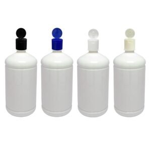 6 FRASCO PLÁSTICO BRANCO 1L FLIPTOP FURO ABERTO SAB