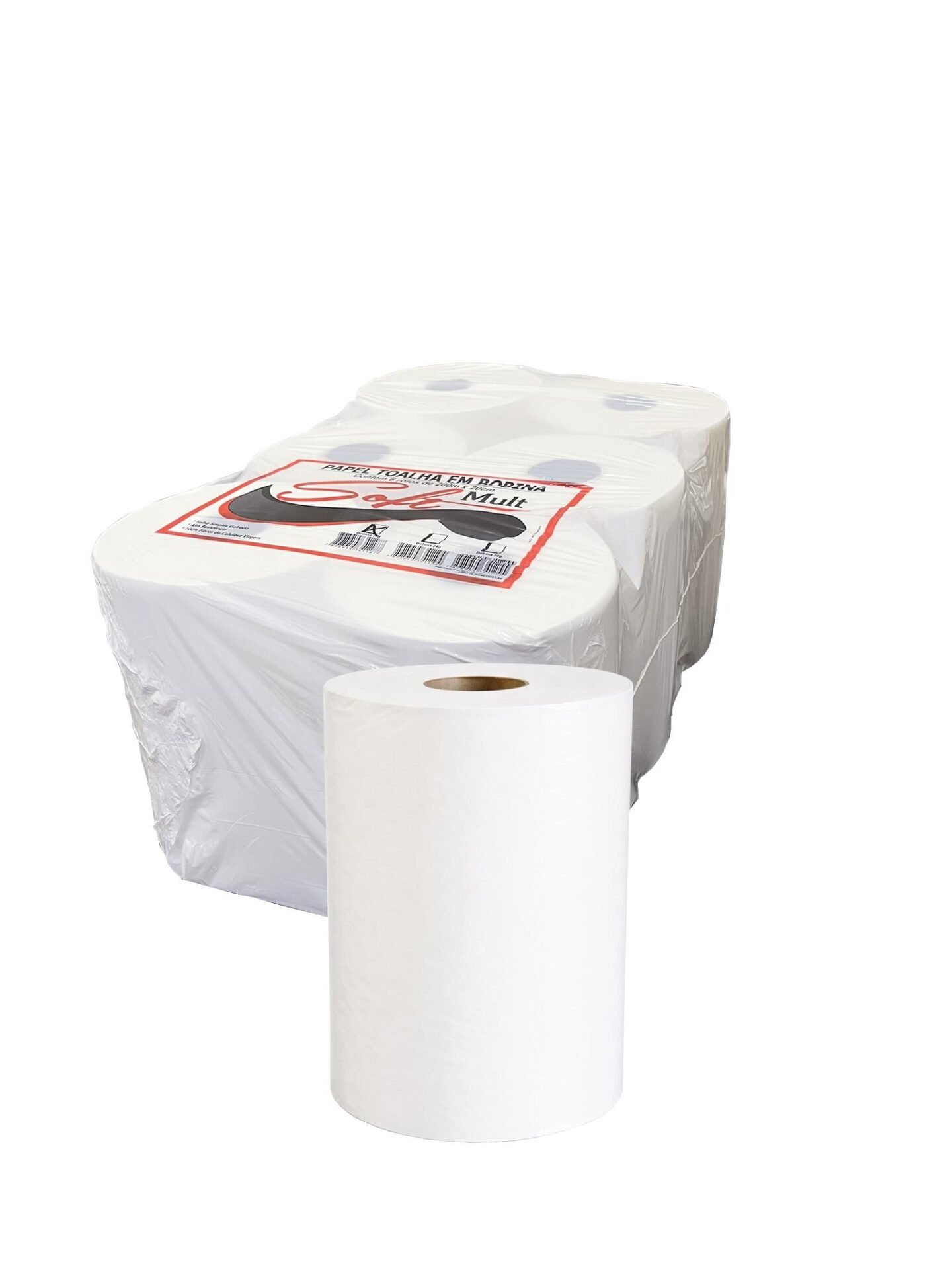 6 ROLO PAPEL TOALHA BOBINA 20CM 28G 100% CEL 200M MULT SOFT