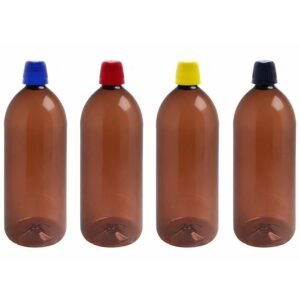 60 FRASCO PLÁSTICO AMBAR 2L TAMPA DOSADORA 20ML BAN