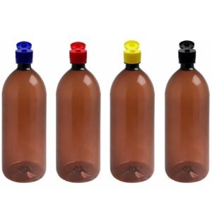 60 FRASCO PLÁSTICO AMBAR 2L TAMPA FLIPTOP BATOQUE  BAN