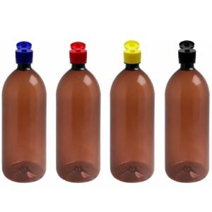 12 FRASCO PLÁSTICO AMBAR 2L TAMPA FLIPTOP BATOQUE  BAN
