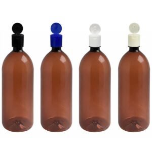 28 FRASCO PLÁSTICO AMBAR 2L TAMPA FLIPTOP COM FURO BAN