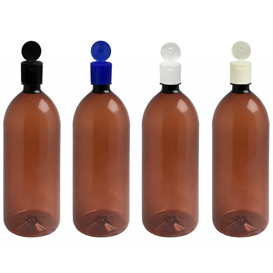 2 FRASCO PLÁSTICO AMBAR 2L TAMPA FLIPTOP COM FURO BAN