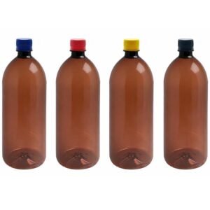28 FRASCO PLÁSTICO AMBAR PET 2L COM TAMPA ROSCA LACRE BAN