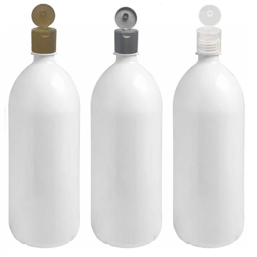 28 FRASCO PLÁSTICO BRANCO 2L TAMPA FLIPTOP COM FURO BAN - Imagem 3