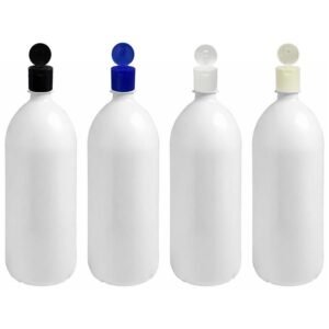12 FRASCO PLÁSTICO BRANCO 2L TAMPA FLIPTOP COM FURO BAN