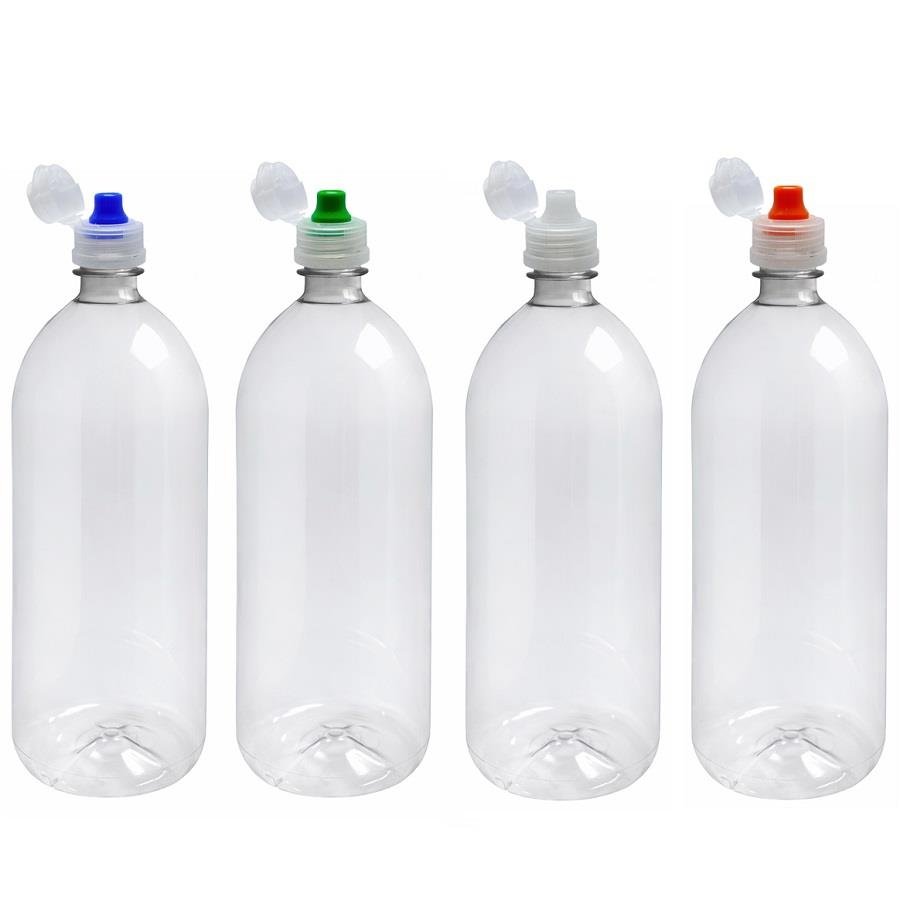 2 FRASCO PLÁSTICO CRISTAL PET 2L TAMPA FLIPTOP SPORT BAN