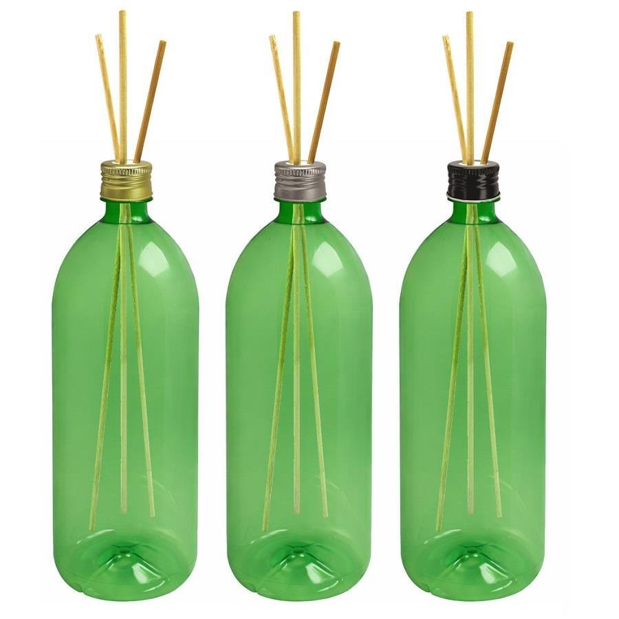 12 FRASCO PLÁSTICO VERDE PET 2L TAMPA DIFUSOR VARETA BAN