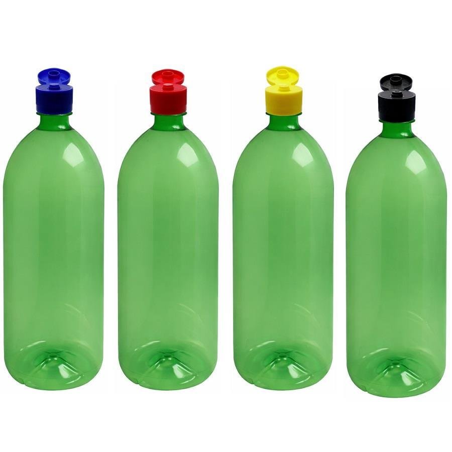 12 FRASCO PLÁSTICO VERDE 2L TAMPA FLIPTOP BATOQUE BAN