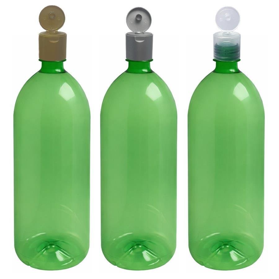 12 FRASCO PLÁSTICO VERDE 2L TAMPA FLIPTOP COM FURO BAN - Imagem 3