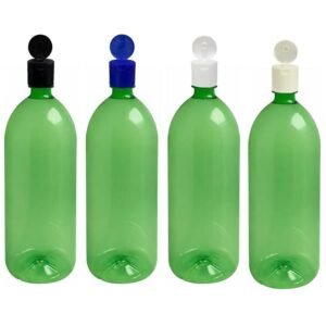 28 FRASCO PLÁSTICO VERDE 2L TAMPA FLIPTOP COM FURO BAN