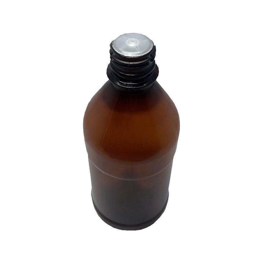 186 FRASCO PLÁSTICO AMBAR PET 500ML COM BATOQUE 1 FURO AGU