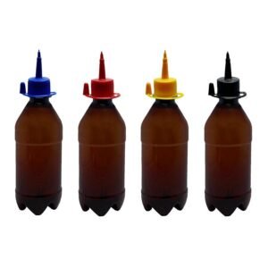 50 FRASCO PLÁSTICO AMBAR PET 500ML BICO APLICADOR AGU