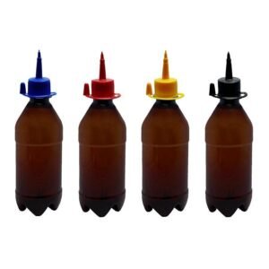 186 FRASCO PLÁSTICO AMBAR PET 500ML BICO APLICADOR AGU