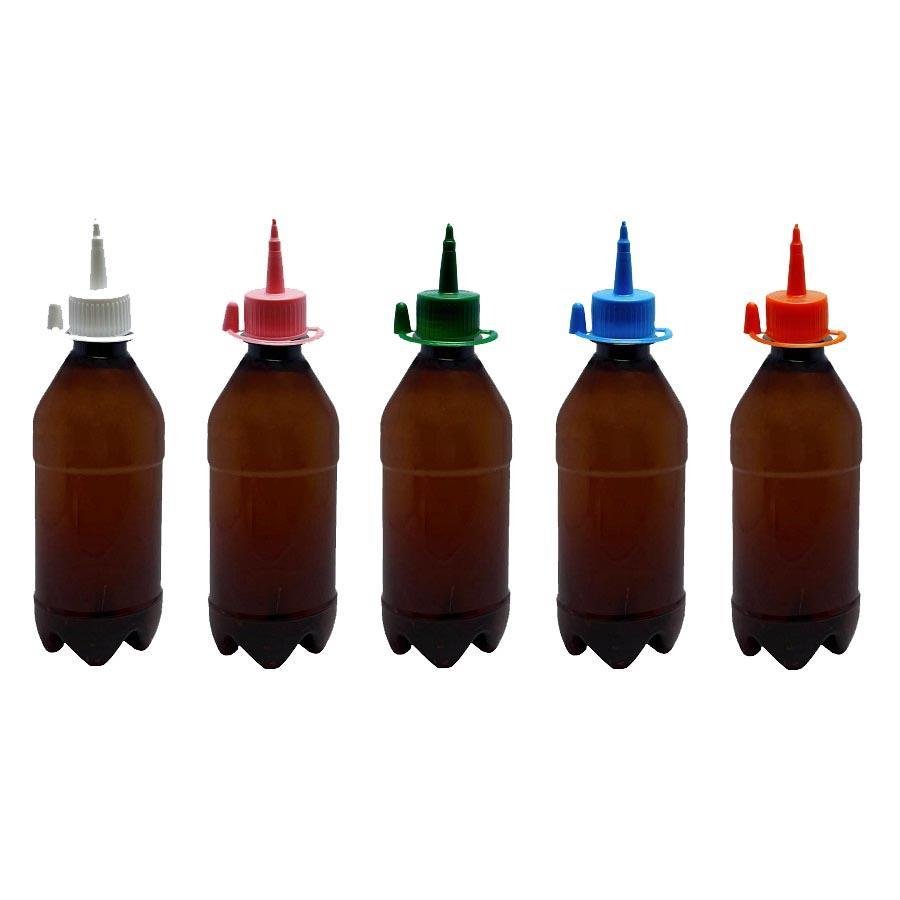 50 FRASCO PLÁSTICO AMBAR PET 500ML BICO APLICADOR AGU - Imagem 2