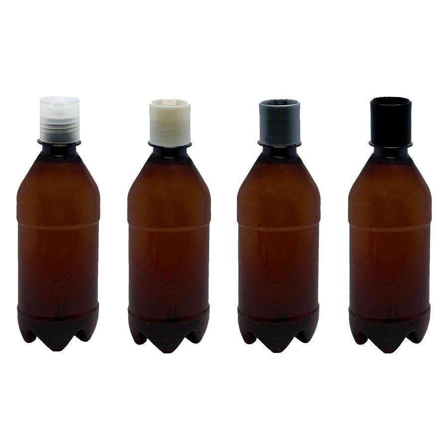 50 FRASCO PLÁSTICO AMBAR PET 500ML COM TAMPA DISKTOP AGU - Imagem 2
