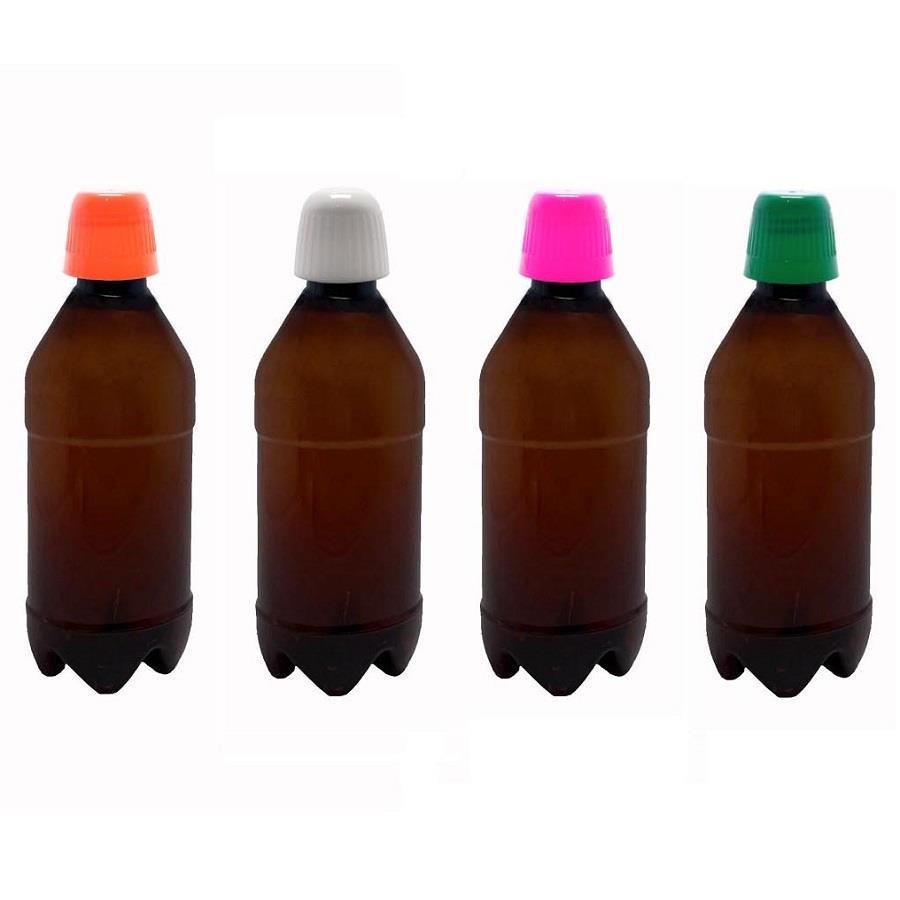 50 FRASCO PLÁSTICO AMBAR PET 500ML TAMPA DOSADORA 20ML AGU - Imagem 2