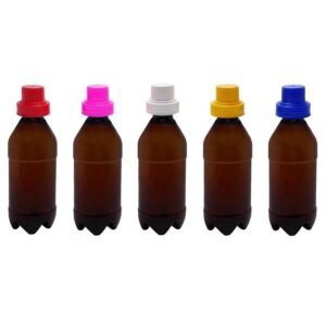 50 FRASCO PLÁSTICO AMBAR PET 500ML TAMPA DOSADORA 30ML AGU