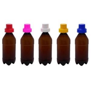 186 FRASCO PLÁSTICO AMBAR PET 500ML TAMPA DOSADORA 30ML AGU