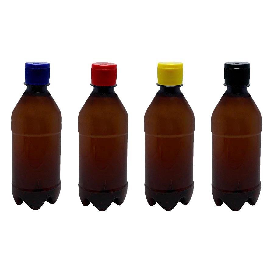 95 FRASCO PLÁSTICO AMBAR 500ML TAMPA FLIPTOP BATOQUE AGU - Imagem 3