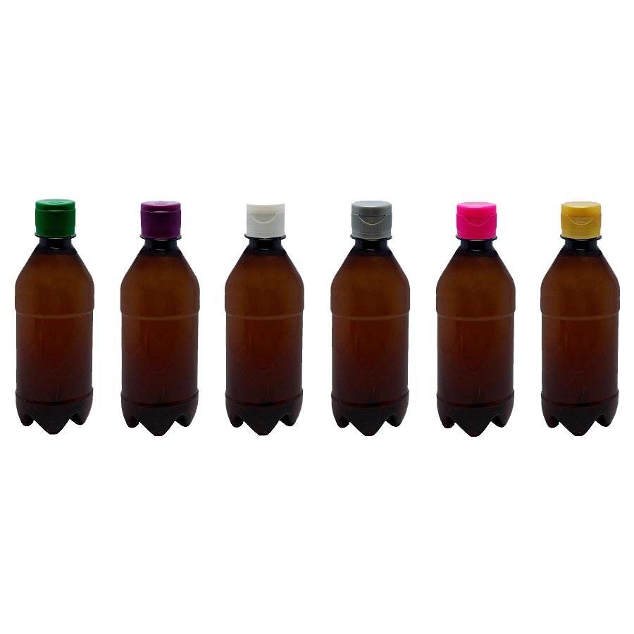 95 FRASCO PLÁSTICO AMBAR 500ML TAMPA FLIPTOP BATOQUE AGU - Imagem 4