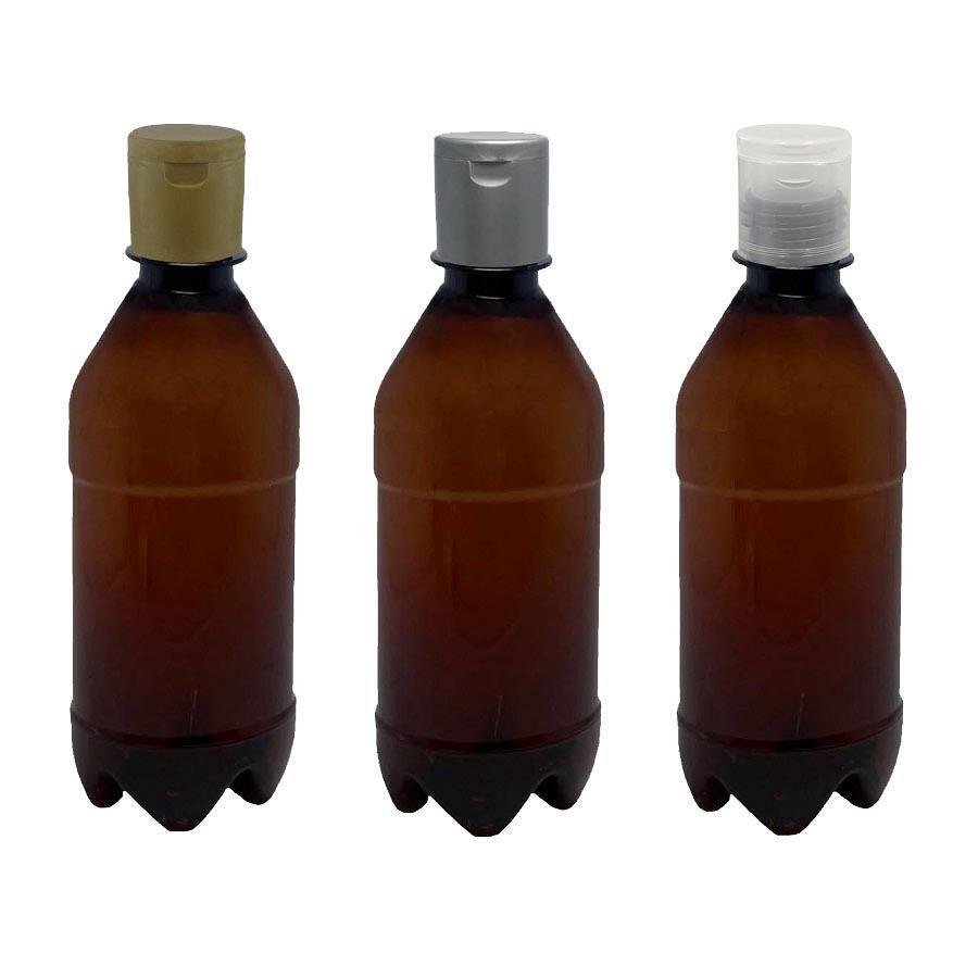 95 FRASCO PLÁSTICO AMBAR 500ML FLIPTOP FURO ABERTO AGU - Imagem 4