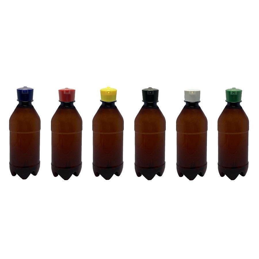 95 FRASCO PLÁSTICO AMBAR PET 500ML TAMPA ROSCA 2 BICO AGU - Imagem 2