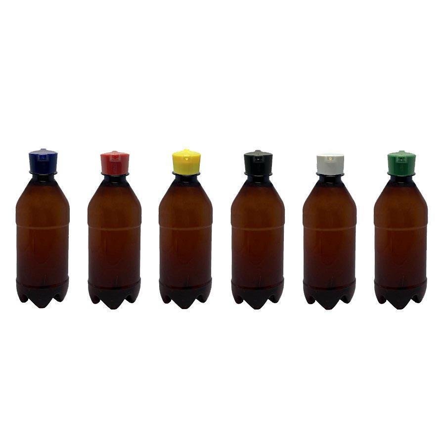 186 FRASCO PLÁSTICO AMBAR PET 500ML TAMPA ROSCA 2 BICO AGU - Imagem 2