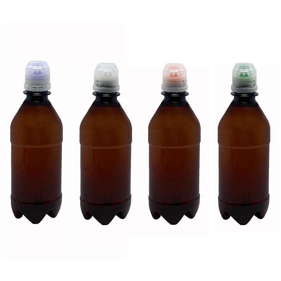 186 FRASCO PLÁSTICO AMBAR PET 500ML TAMPA SPORT FLIPTOP AGU - Imagem 2