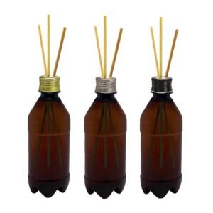 680 FRASCO PLÁSTICO AMBAR PET 500ML TAMPA DIFUSOR VARETA AGU