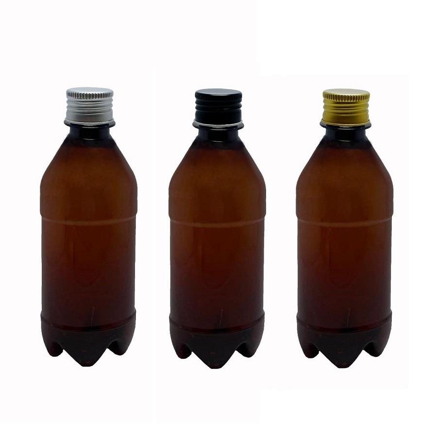 12 FRASCO PLÁSTICO AMBAR 500ML TAMPA ALUMINIO S/ FURO AGU