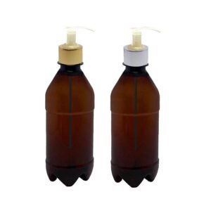 80 FRASCO PLÁSTICO AMBAR PET 500ML VALVULA BICO PATO L AGU