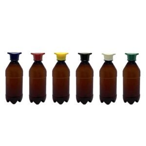 95 FRASCO PLÁSTICO AMBAR PET 500ML TAMPA ROSCA 2 BICO AGU