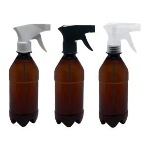 80 FRASCO PLÁSTICO AMBAR PET 500ML VALVULA GATILHO AGU