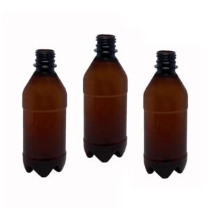 50 FRASCO PLÁSTICO AMBAR PET 500ML SEM TAMPAS AGU