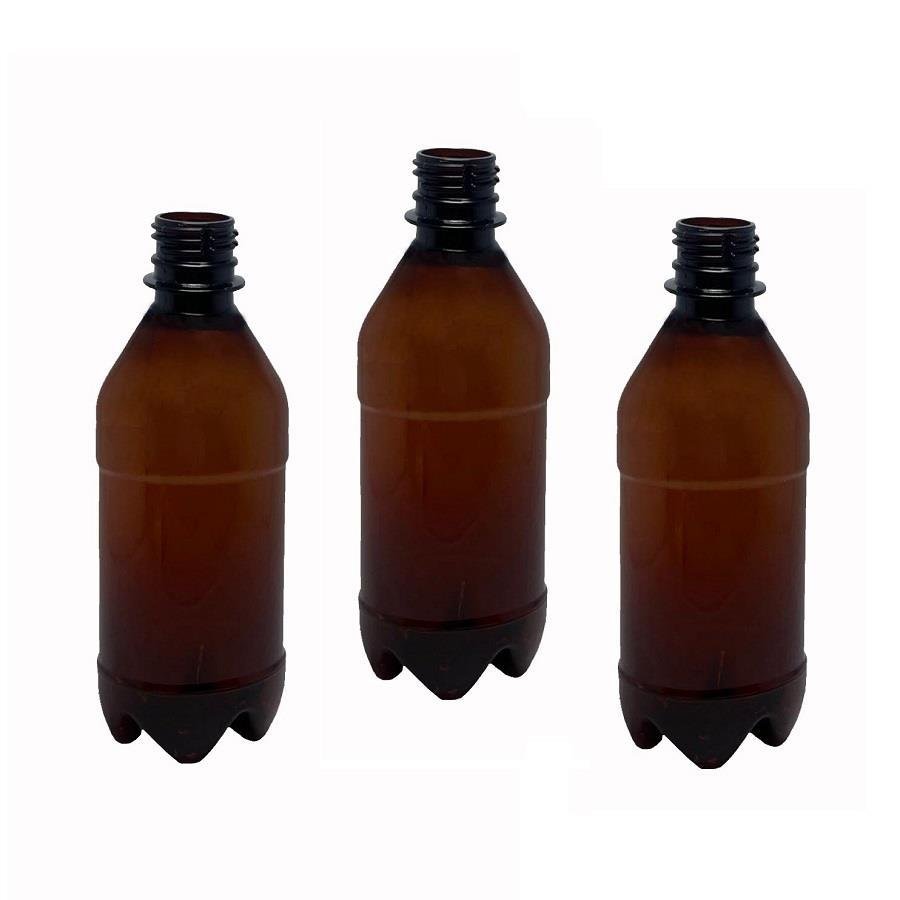50 FRASCO PLÁSTICO AMBAR PET 500ML SEM TAMPAS AGU