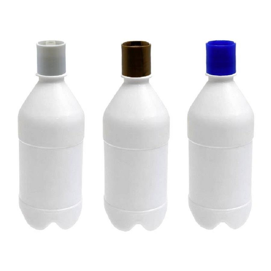 680 FRASCO PLÁSTICO BRANCO PET 500ML COM TAMPA DISKTOP AGU - Imagem 4