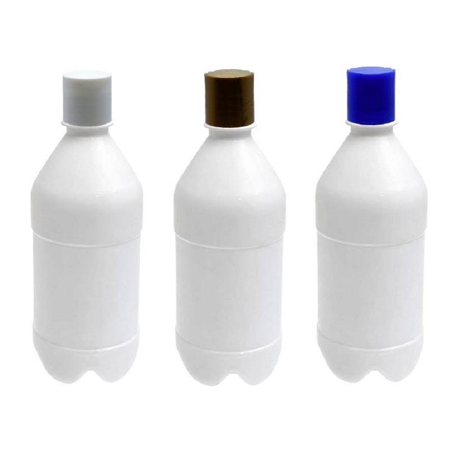 680 FRASCO PLÁSTICO BRANCO PET 500ML COM TAMPA DISKTOP AGU - Imagem 2