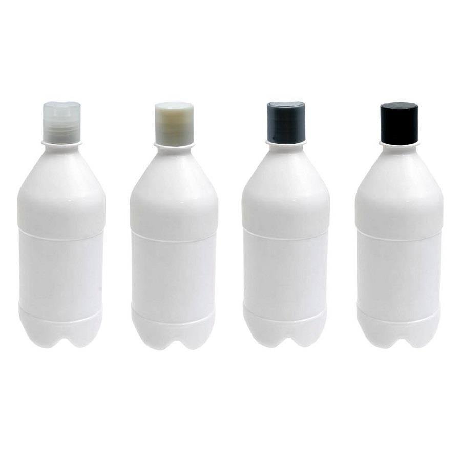 680 FRASCO PLÁSTICO BRANCO PET 500ML COM TAMPA DISKTOP AGU
