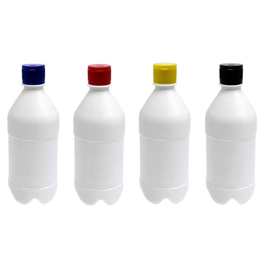 186 FRASCO PLÁSTICO BRANCO 500ML TAMPA FLIPTOP BATOQUE AGU - Imagem 3