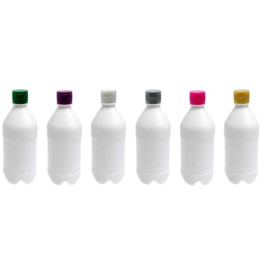 186 FRASCO PLÁSTICO BRANCO 500ML TAMPA FLIPTOP BATOQUE AGU - Imagem 4