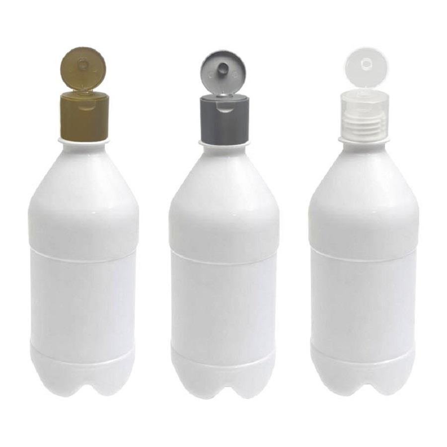 12 FRASCO PLÁSTICO BRANCO PET 500ML FLIPTOP FURO ABERTO AGU - Imagem 2