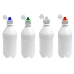 186 FRASCO PLÁSTICO BRANCO PET 500ML TAMPA SPORT FLIPTOP AGU