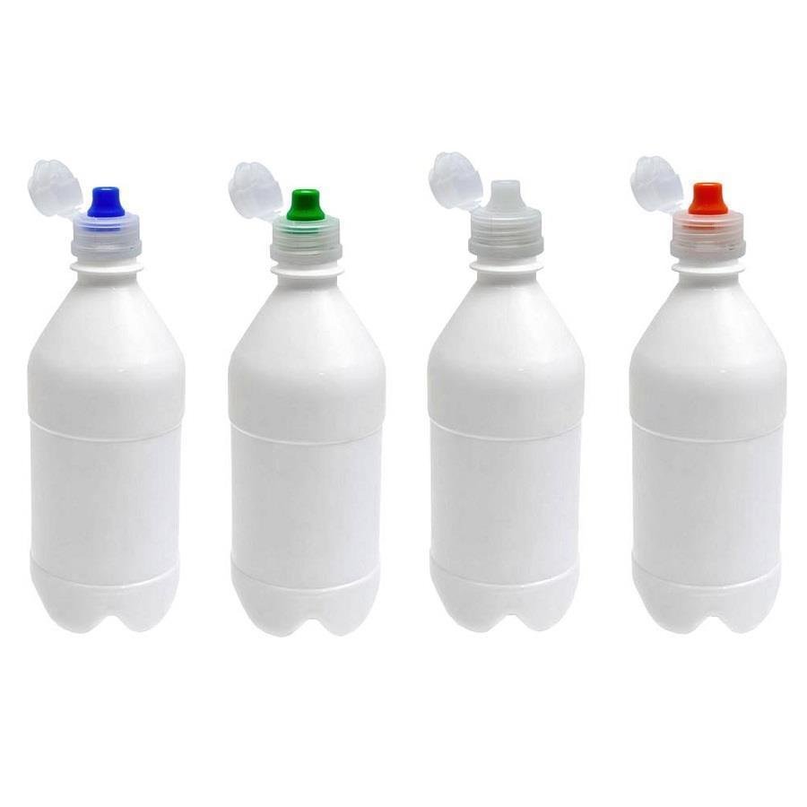 680 FRASCO PLÁSTICO BRANCO PET 500ML TAMPA SPORT FLIPTOP AGU