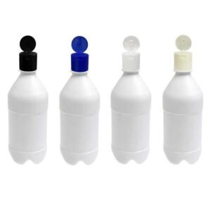 95 FRASCO PLÁSTICO BRANCO PET 500ML FLIPTOP FURO ABERTO AGU
