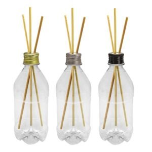 50 FRASCO PLÁSTICO CRISTAL 500ML TAMPA DIFUSOR VARETA AGU