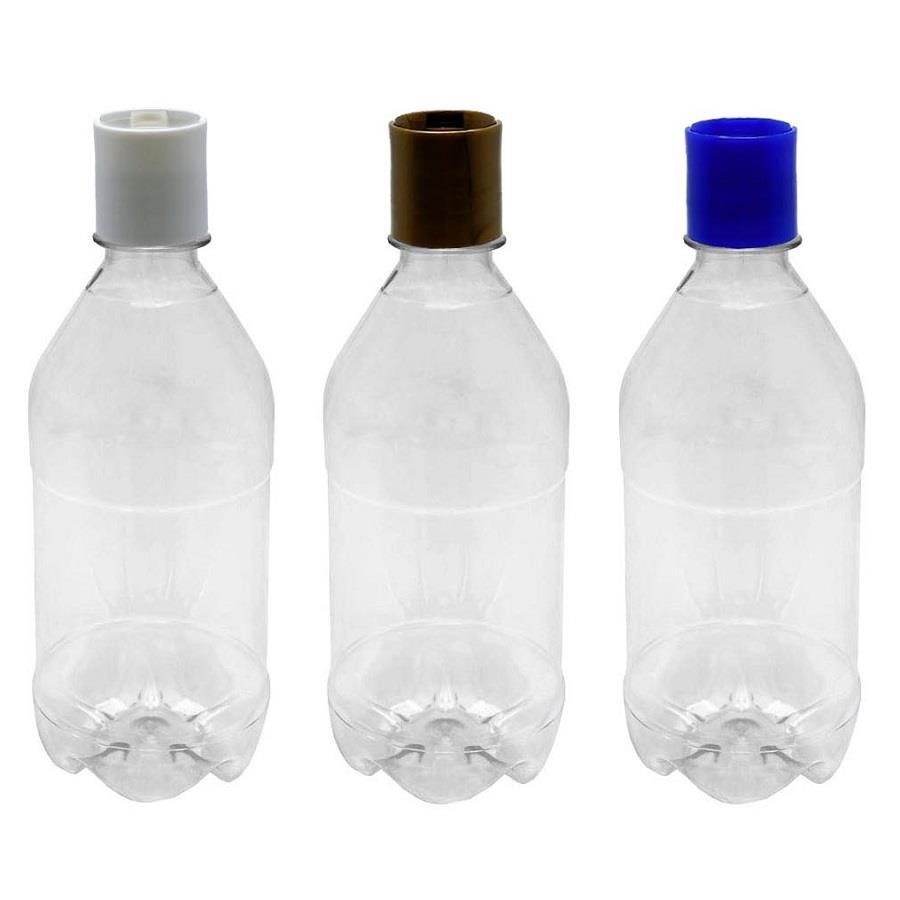 12 FRASCO PLÁSTICO CRISTAL PET 500ML COM TAMPA DISKTOP AGU - Imagem 4